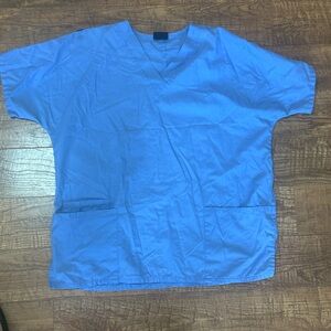 Cherokee Blue Scrub Top SZ L